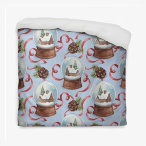 Watercolor Pattern With Illustration Of Snow Globe - Briarwood Lane Christmas Time Garden Flag
