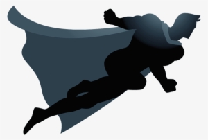Flying Superhero Silhouette Png Clip Art Royalty Free - Superhero Flying Silhouette