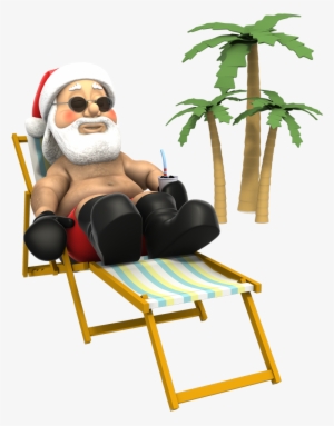 Svg Freeuse Stock Holidays From Both Ends Of The Bench - Santa On The Beach Transparent