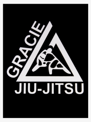 Large White Triangle Thermal Dye Cut Sticker - Gracie Jiu Jitsu Triangle
