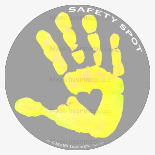 Safety Spot ™ Gray Kids Hand Car Magnet Handprint Parking - Heart