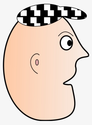 Cartoon Man Face Profile Wearing Cap - Clip Art