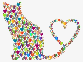 Heart Clipart Silhouette - Cat Heart Png