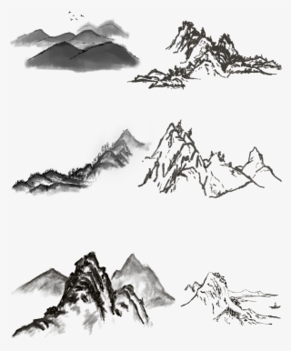 Landscape Chinese Painting Freehand Brush Black White - Chinese Painting