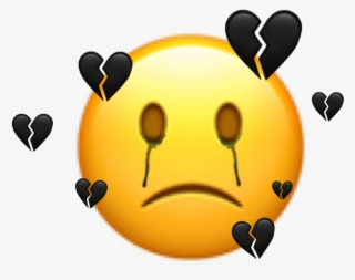 #freetoedit #sticker #emoji #sad #broken #black #mood - Cartoon