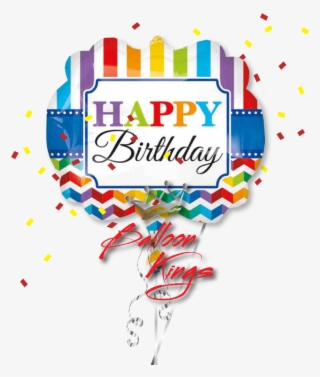 Large Happy Birthday Stripe And Chevron - Happy Birthday Square