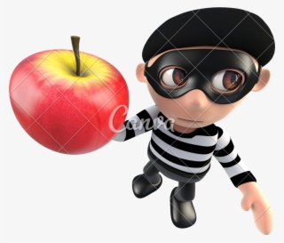 D Funny Burglar - 3d Funny Cartoon Burglar Thief Holding