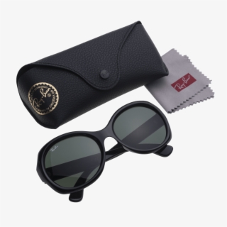 Ray-ban Rb4191 Sunglasses With Black Frame & Green - Box