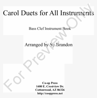 Carol Duets For All Instruments Bass Clef Book Thumbnail - Document
