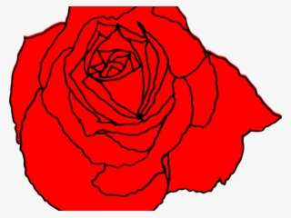 Blue Rose Clipart Red Rose Outline - Rose Simple Flower Design Drawing