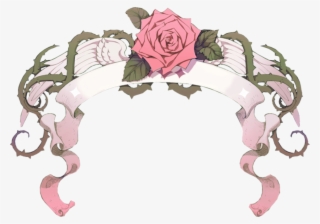 #tattoo #rose #cartoon #thorns #wings #ribbon #pastel - floribunda