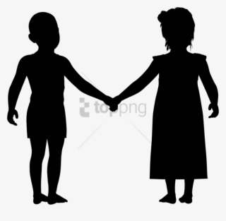 Free Png Download Boy And Girl Holding Hands Silhouette - Little Boy And Girl Holding Hands Silhouette