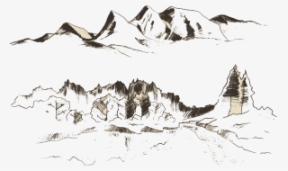 Drawn Mountain Mountain Range - Engravings Png