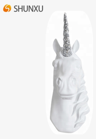 Resin Faux Unicorn Head Wall Mount Sculpture Decorative - Rabbit