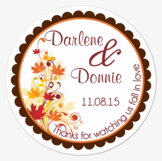 Fall Leaf Personalized Sticker Wedding Stickers - Leaf Art With Theme