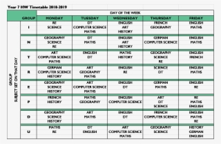 Homework Timetables - Number