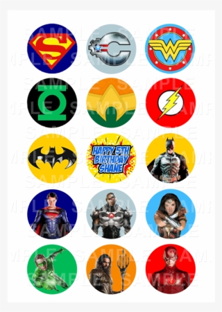15 X 2" - Justice League Cupcake Toppers