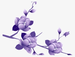 Purple Rose Clipart Bunga - Purple Floral Clipart Png