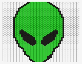 Alien Head W Border - Deadpool Logo Pixel Art
