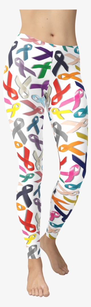 Cancer Ribbons White Leggings - Pajamas