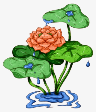 Original Commercial Hand Painted Plant Png And Psd - Nymphaea Nelumbo
