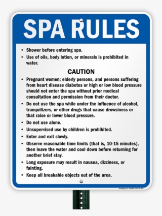North Carolina Spa Rules Sign - 10 Swimming Pool Rules