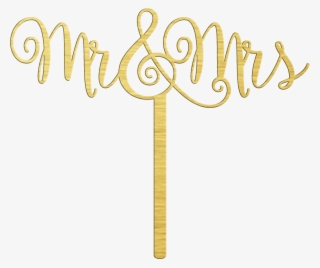 & Mrs - Gold Mr And Mrs Cake Topper Png