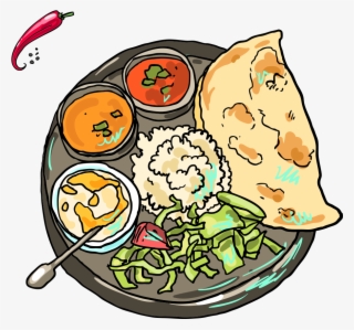 Indian Cuisine Pakora Samosa Rajma - Indian Food Illustrations