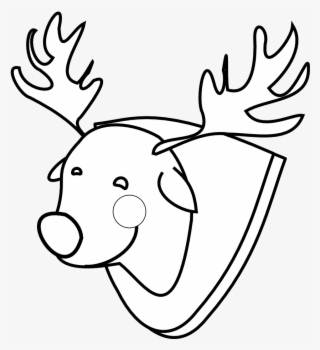 Rudolph Reindeer Raindeer Black White Line 999px 106