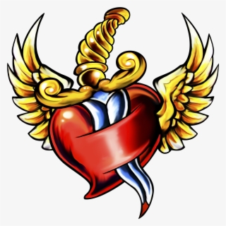 Dagger Heart Wings - Heart Wing Dagger Png