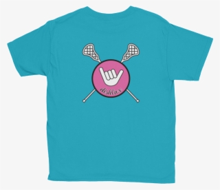 Youth Hang Loose Lacrosse Tee Teal/pink - T-shirt