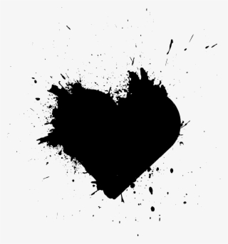 Free Download - Black Paint Splash Heart