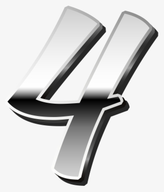 Silver Number Four Png Clip Art