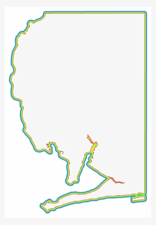 A Rainbow Outline Around A Map Of Santa Rosa - Illustration