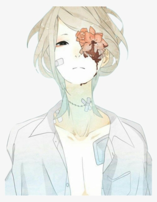 Animeboy Handsome Aesthetic Gore Flower Aesthetic Depressed Anime Girl Transparent Png 1024x1317 Free Download On Nicepng