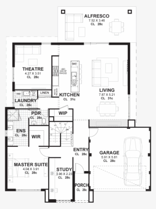 acclaim master suite down - double storey ground floor plan