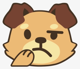 Thinking Face But It's A Brown Dog