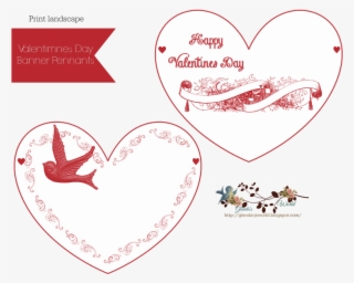 Free Banner Pennants For Valentines Day - Heart