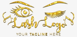 Gold Foil Custom Lashes Logo Cosmetics / Make-up Design - Illustration
