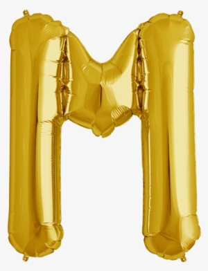 34" Gold Letter M Foil Balloon - Balloon Gold Letter M