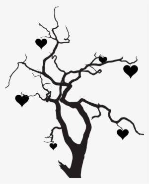 Clipart Heart Tree - Halloween Tree Silhouette Png