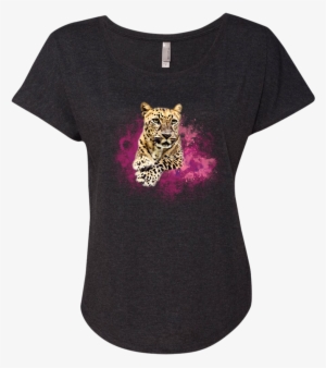 Jade Leopard Watercolor Pink Next Level Ladies Triblend - Shirt And Tagline