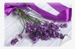 Bouquet Of Fresh Lavender Flowers With Purple Ribbon - Kurt Eulzer Druck Geburtstagskarte - Zahl Jumbo 80