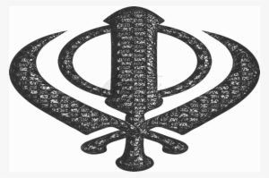 Sikh Religion Dharma Khanda Black White Dark Criss - Cross