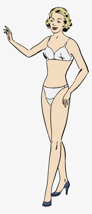 Free Clipart Of A Retro Blond Female Model In Undergarments - Woman In Underwear Clipart