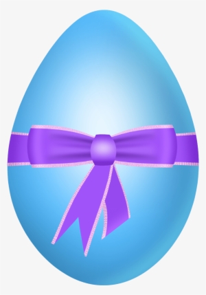 easter blue egg with purple bow png clipart picture - blue and purple easter egg