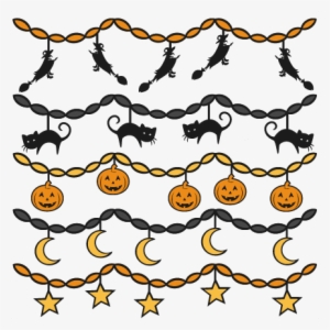 Halloween Party Banners Svg Scrapbook Files Svg Cutting - Halloween Border Transparent Background