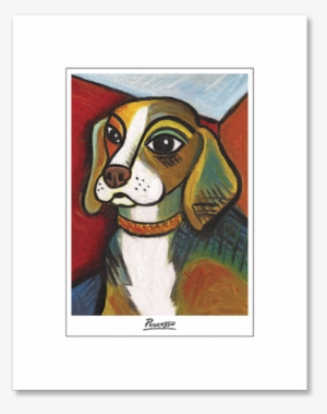 Beagle Pawcasso Matted Print - Toland Pawcasso Beagle House Flag