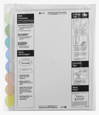 Avery Insertable Style Edge Dividers W/pockets, 8-tab, - Utility Software