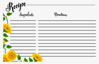 Recipe Card Png - Sunflower